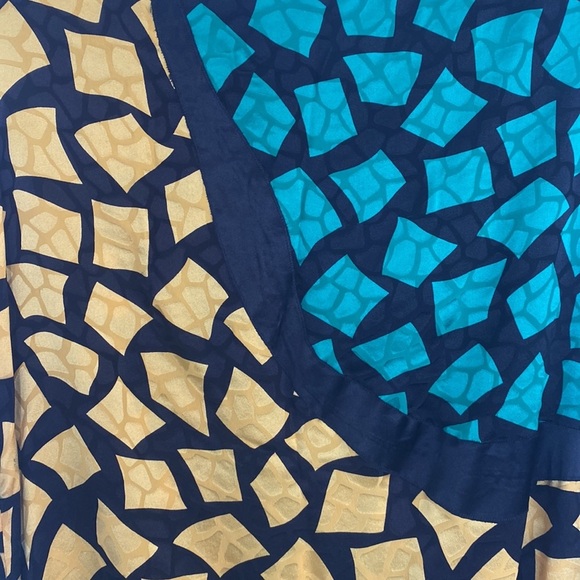 Guy Laroche Colorblock Mosaic Print Top, Sz M - Picture 6 of 9